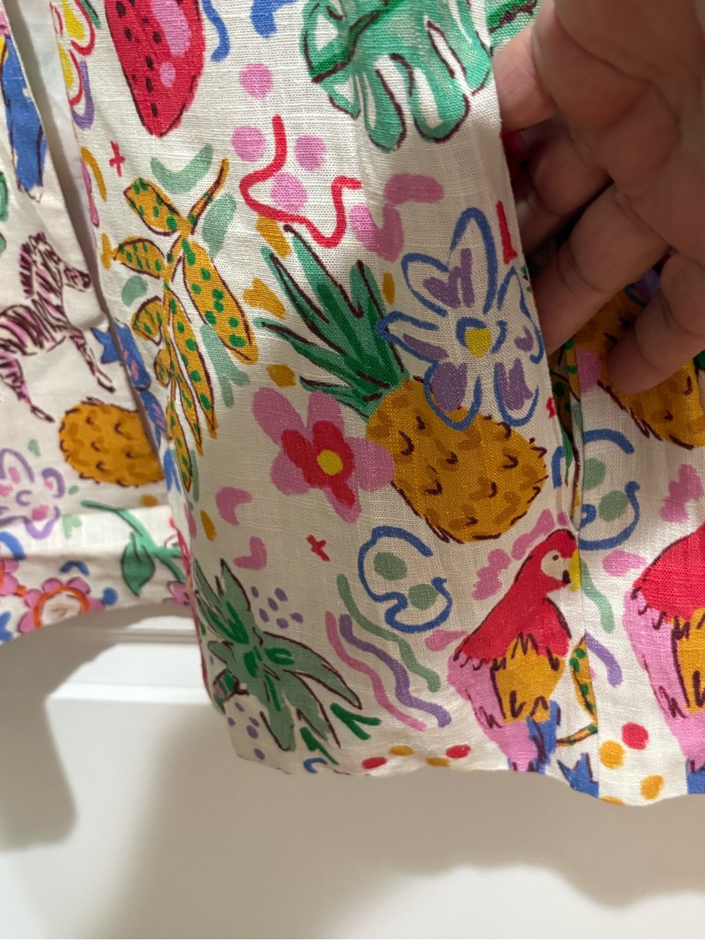 Fate Floral Multi-Color Linen Blend Jacket - White Base - Picture 8 of 9